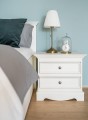 Nočný stolík, borovica, farba biela, séria Belluno Elegante