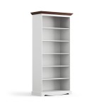 Knižnica, borovica, farba biela - orech, séria Belluno Elegante