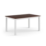 Stôl rozkladací, borovica, farba biela - orech, séria Belluno Elegante, rozmer 93/150-197 cm