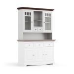 Nadstavec na komodu sklo, borovica, farba biela - orech, séria Belluno Elegante