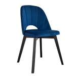 Čalúnená stolička modrá s drevenými čiernymi nohami RIV81 Breno