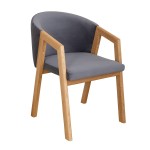 Čalúnená stolička grafitová s drevenými nohami Avelina 9852 FORIO