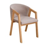 Čalúnená  stolička béžová s drevenými nohami Avelina 9611 FORIO