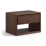 Nočný stolík z dubového dreva v farbe tabaku Adria