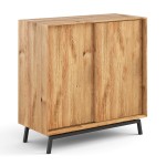 Komoda z barom, dub, farba prírodný dub, séria Modern Loft