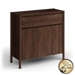 Nízka skrinka na topánky z dubového dreva tabak Campi