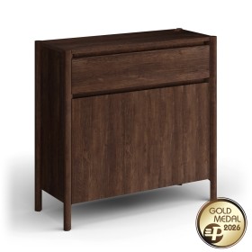 Nízka skrinka na topánky z dubového dreva tabak Campi