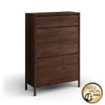 Vysoká skrinka na topánky dubového dreva tabak Campi