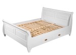 Posteľ so zásuvkami, borovica, farba biela, séria Toskania, rozmer 160 x 200 cm