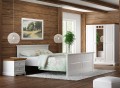 Komoda 5 zásuviek, borovica, farba biela - dub, séria Belluno Elegante