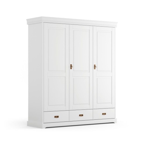 Skriňa 3D so zásuvkami, borovica, farba biela, séria Toskania