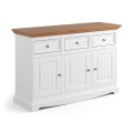 Komoda 3.3, borovica, farba biela - dub, séria Belluno Elegante