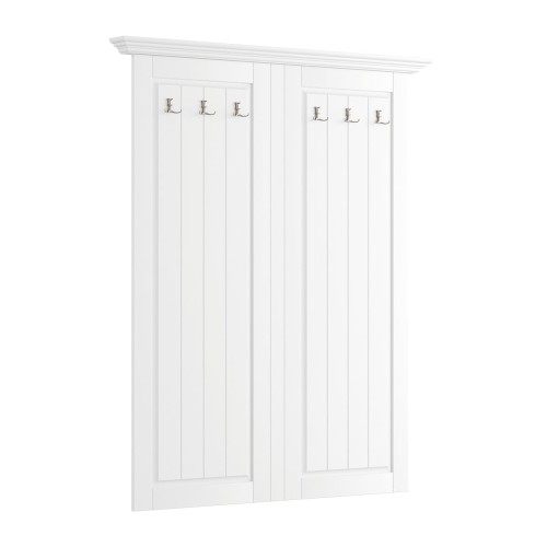 Vešiak dvojitý, borovica, farba biela, séria Belluno Elegante