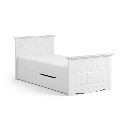 Belluno Elegante posteľ biela 90cm + zásuvka