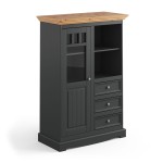 Vitrína 1.3 sklo, borovica, farba grafit - prírodná borovica, séria Belluno Elegante