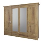 Skriňa 4D so zásuvkami, dub, farba prírodný dub, séria Lago