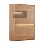 Vitrína ľavá 2D nízka sklo, dub, farba prírodný dub, séria Divisione