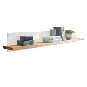 Drevená polica, borovica, farba biela - dub, séria Marone