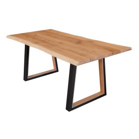 Stôl na kovových nohách, dub, farba prírodný dub, séria Gavardo, rozmer 100 x 200 cm