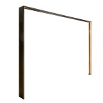 Vonkajšia lišta s osvetlením pre veľkú dubovú posuvnú skriňu so zrkadlom Pianoli