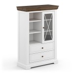 Vitrína 1.3 drevená biela/tabaková Marone Elite