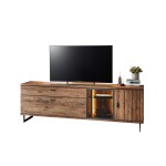 RTV komoda so sklom - tmavý dub Borgo