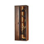 Vitrína 2D presklená  - tmavý dub Borgo