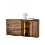 Komoda s presklením - tmavý dub Borgo